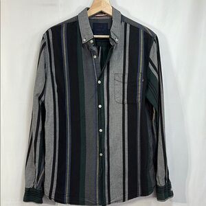 🪼Brunswick garments, multi striped cotton Button Down Shirt